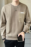 2025秋冬男微宽松针织拼接大口袋套头卫衣A230-88220-85（控125），男装卫衣，电商A230
