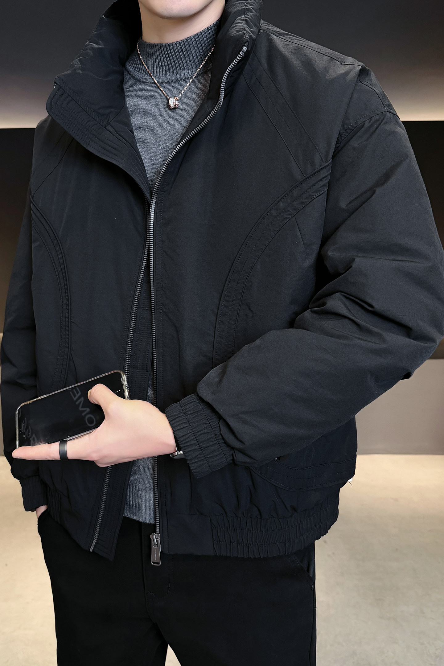 2025年冬男微款式标90立领夹克式羽绒服A230-95708-P230(控330),男装夹克,电商A230