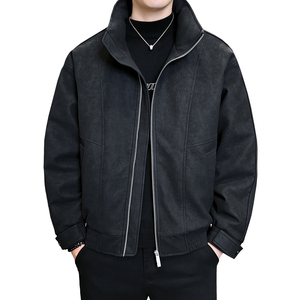 2025冬男微宽松立领标90白鸭绒皮羽绒服A230-2586-P268(控368)图片