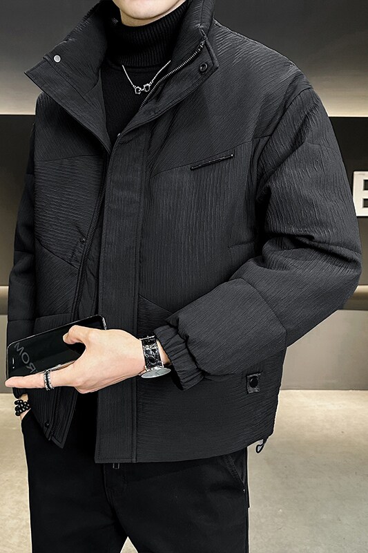 2025冬季男款微宽松立领3D立体面料羽绒服A230-6853-P195(控285）,男装羽绒服,电商A230
