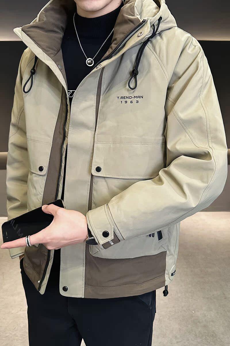 2025年冬季男新款修身拼接工装刺绣羽绒服A230-18013-P228(控328),男装羽绒服,电商A230