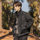 2025冬男款羊羔毛领鹿皮绒标90羽绒外套A230-0031-P259(控359），女装短外套，电商A230