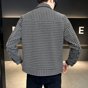2025秋季男款修身千鸟格经典休闲夹克外套A230-9003-P185(控245)图片