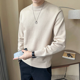 2025秋冬男装款新针法纯色半高领保暖打底衫A230-3001-P58(控85)，男装T恤，电商A230