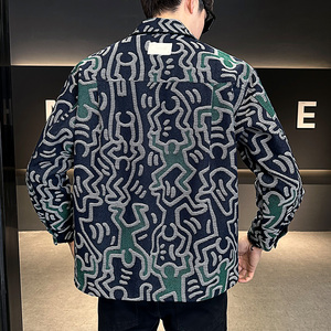 2026春款男士微宽松大花人型牛仔夹克外套A230-8310-P99（控150）图片