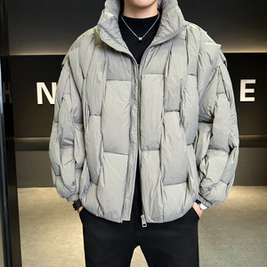 2025冬男年货宽松立领酒桶块标90羽绒服A230-8901-P420(控599)图片