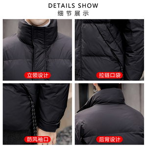 2025冬男款宽松微宽松贴标立领加厚羽绒服A230-K012-P268(控368)图片