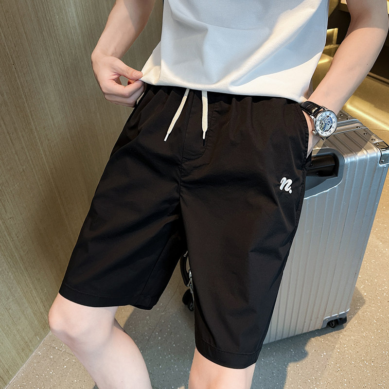 2025男士夏款水洗棉布修身字母刺绣休闲短款A230-2303-P45(控68),男装休闲裤,电商A230