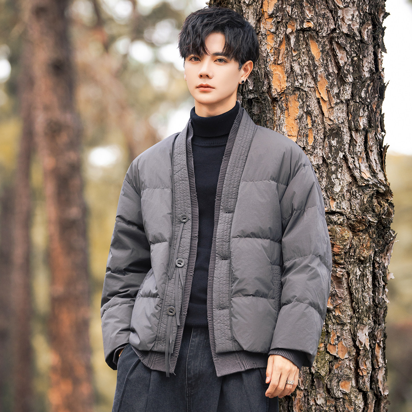 2025年冬男微阔标90针织拼接西装羽绒服A230-95718-P268(控368),男装西服套装,电商A230