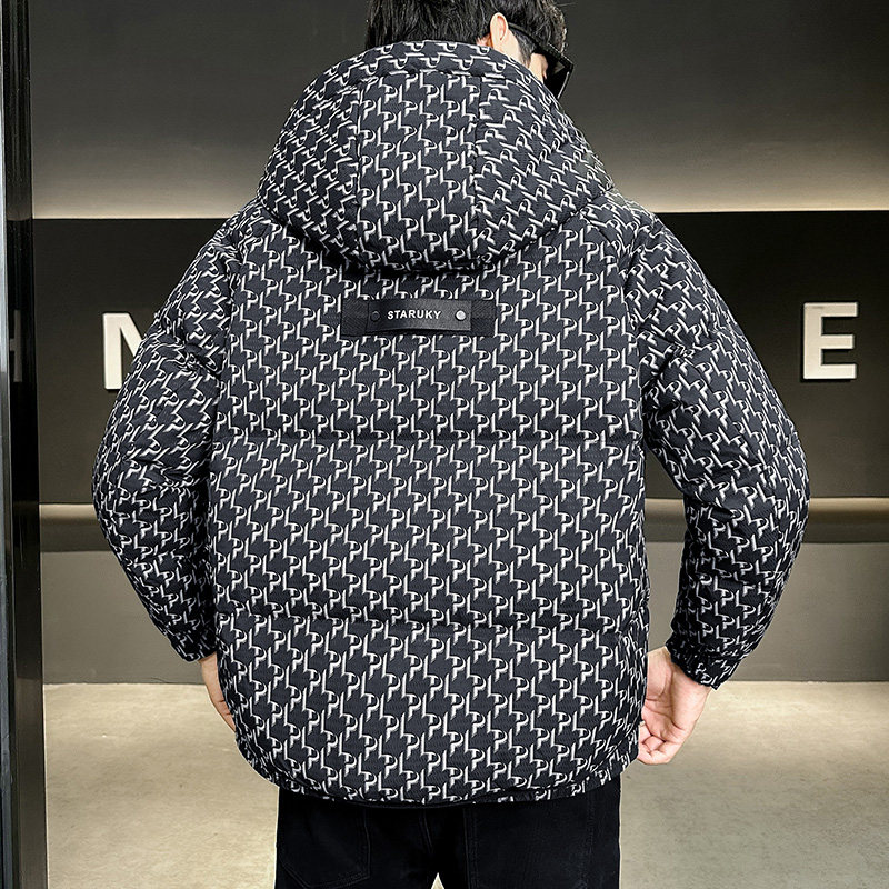 2025年冬男微宽松连帽全身字母印花羽绒服A230-88251-P248(控348),男装羽绒服,电商A230