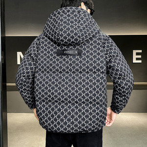 2025年冬男微宽松连帽全身字母印花羽绒服A230-88251-P248(控348)