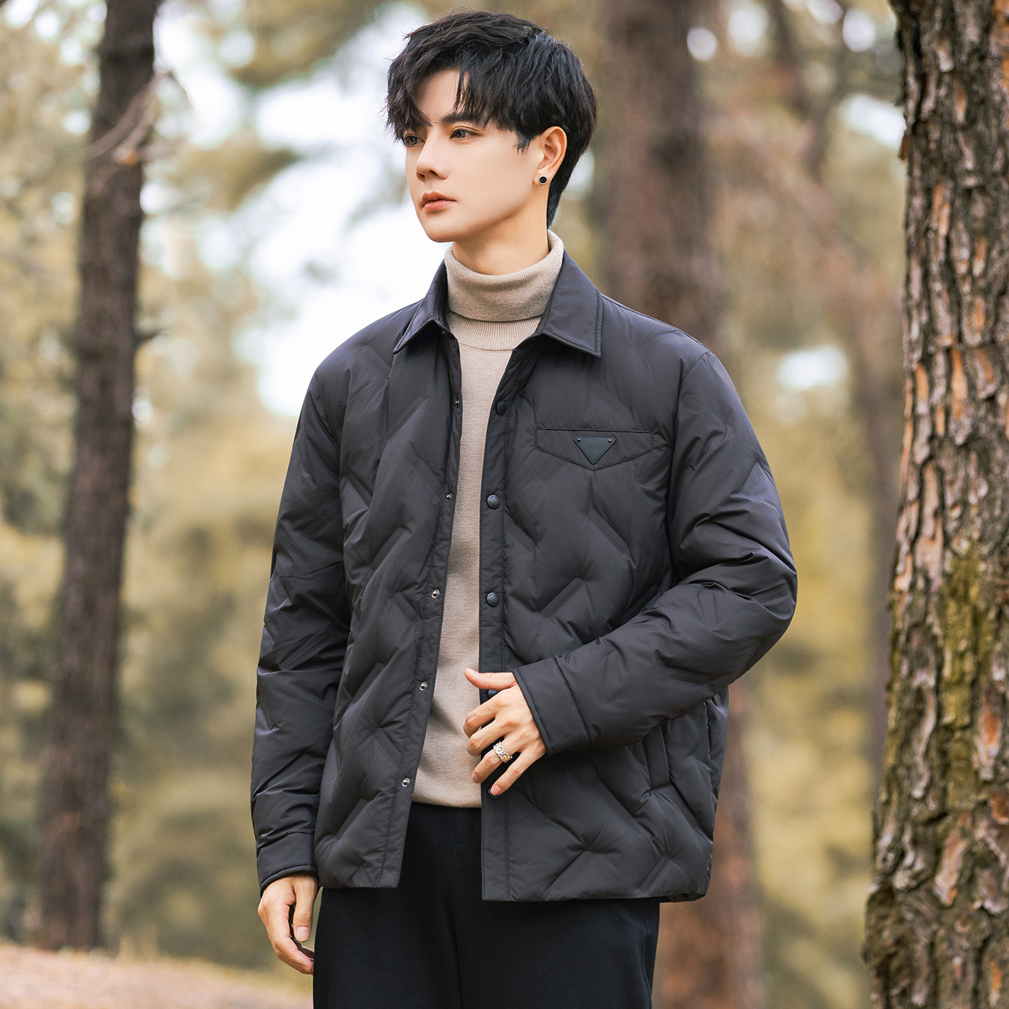 2025冬男修身方领90%白鹅绒轻薄羽绒服A230-A999-P239(控299),男装羽绒服,电商A230