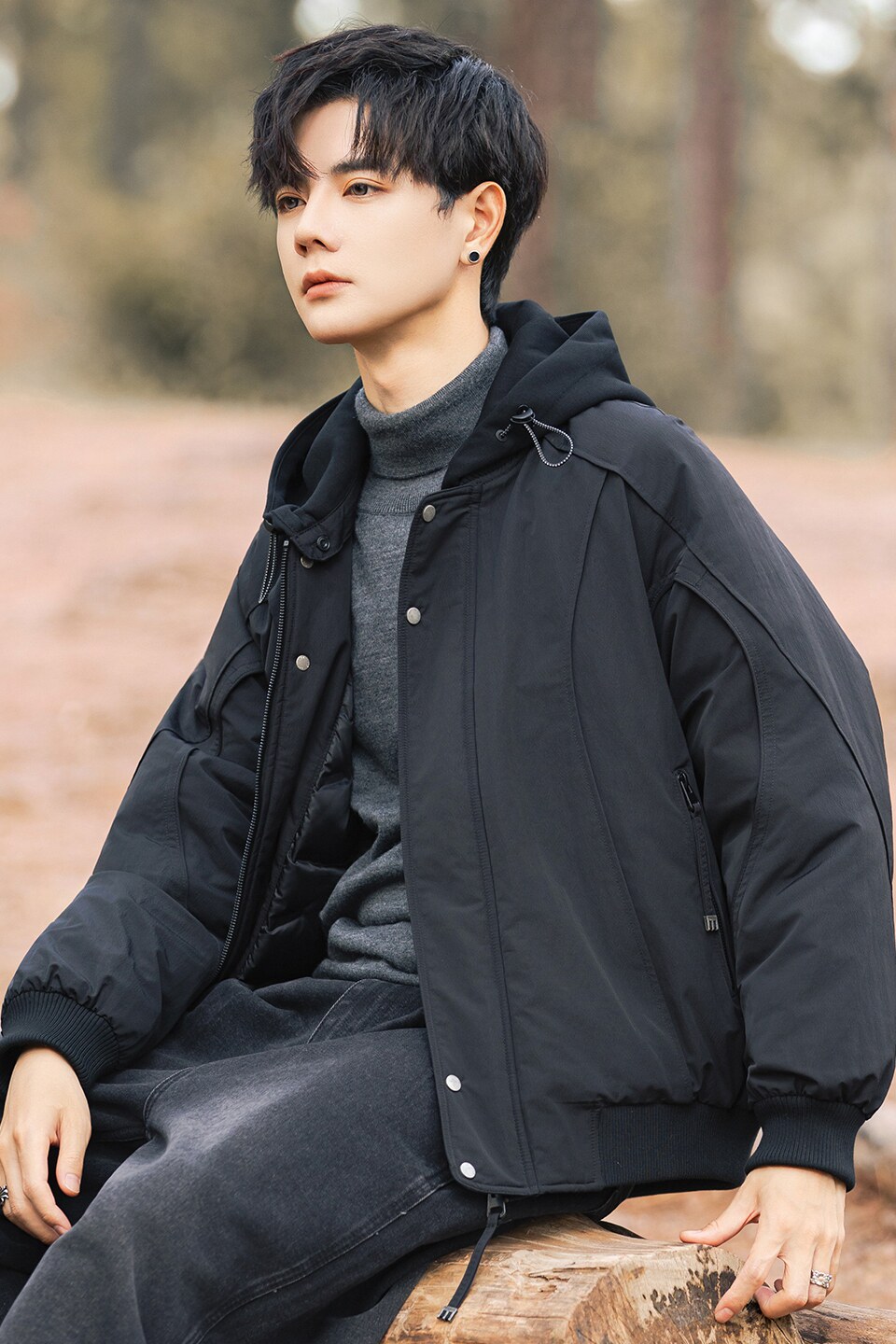 2025年冬男微宽松针织帽标90白鸭绒羽绒服A230-756-P228(控328),男装羽绒服,电商A230