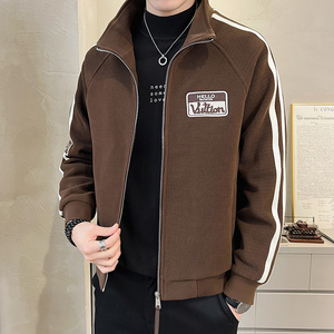 2025春男士新款条纹立领休闲贴标夹克外套A230-2226-P155(控195)图片