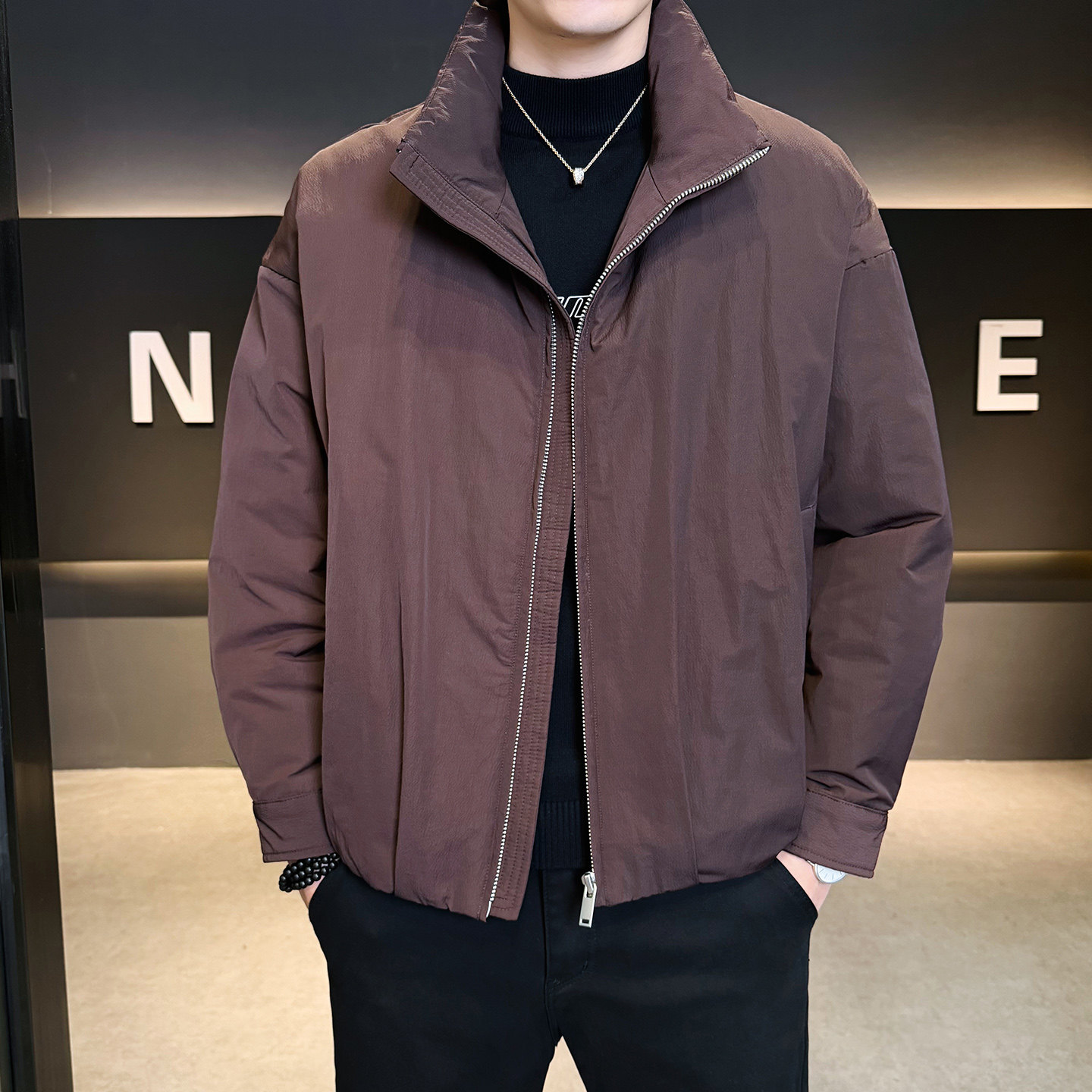 2025冬男宽松立领标90白鸭绒韩式羽绒服A230-8068-P268(控368),男装羽绒服,电商A230