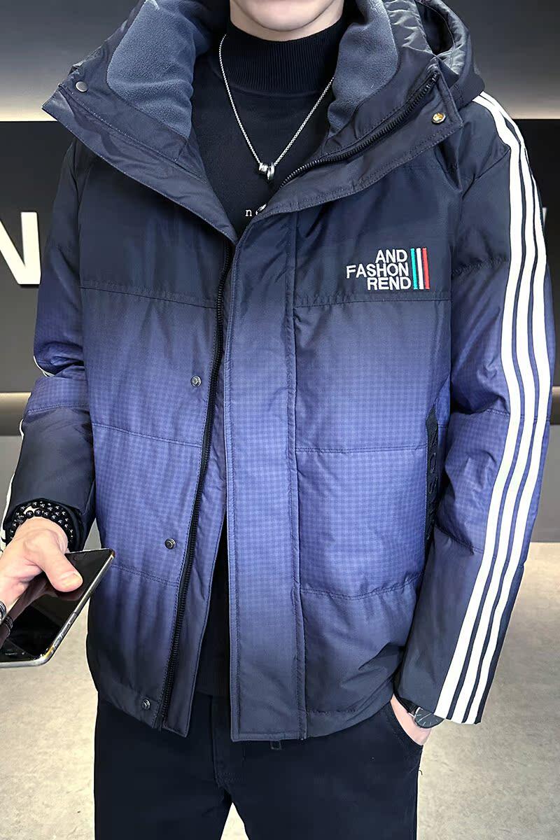 2025年冬季男微宽松渐变撞色三条杆羽绒服A230-C383-P195(控280),男装羽绒服,电商A230