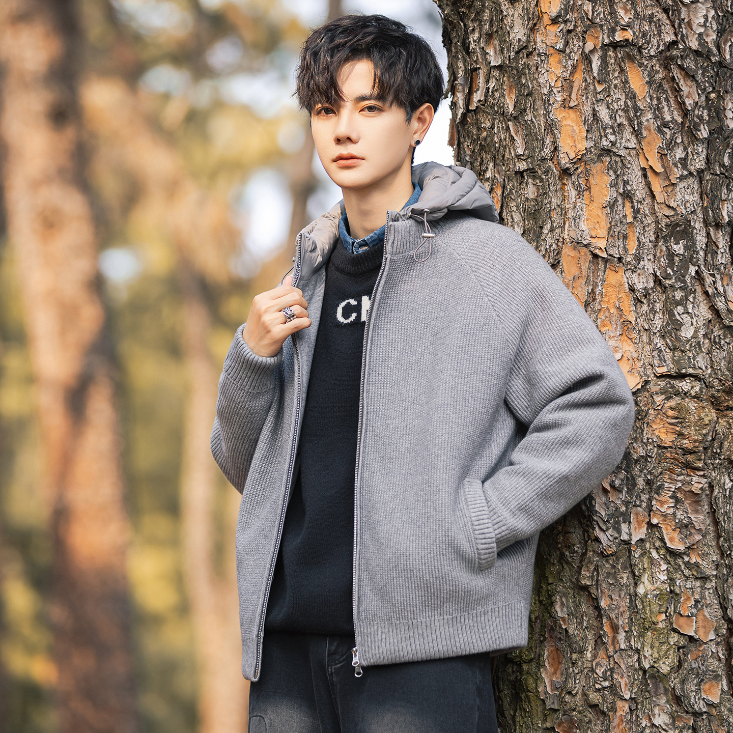 2025年冬男宽松连帽标90白鸭绒针织羽绒服A230-587-P348(控499),男装羽绒服,电商A230 2025年冬男宽松连帽标90白鸭绒针织羽绒服A230-587-P348(控499),男装羽绒服,电商A230