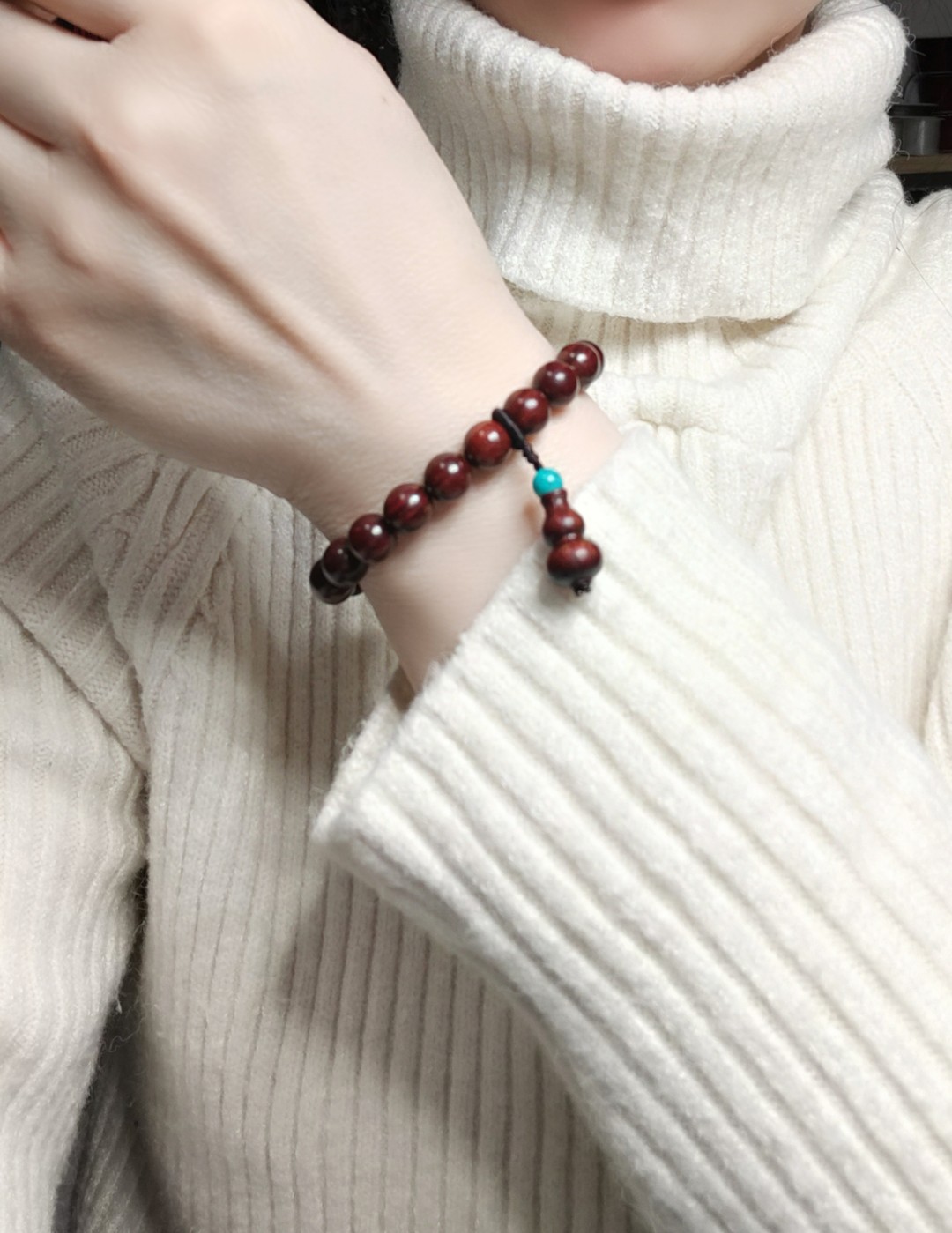 简单独特紫檀福禄好运木质手串