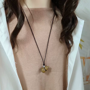 天然阿根廷绿檀木葫芦吊坠挂件男女款木质项链毛衣链福禄平安挂饰