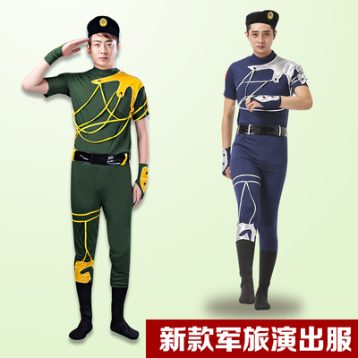 军旅舞蹈服装氨纶较量表演服军鼓
