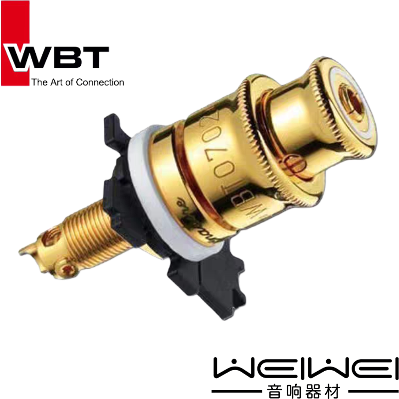 盒装行货带仿伪 德国WBT 0702.11 黄金版音箱喇叭功放插座 接线柱