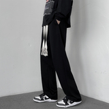 高街裤子男女春秋垂坠休闲宽松百搭直筒冬黑色潮牌运动卫裤K28，男装休闲裤，四季星座303A