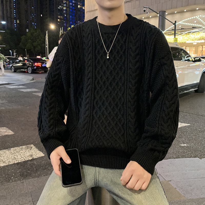 MY8267圆领毛衣男秋冬季纯色针织打底衫内搭加厚衣服常规37加绒47,男装T恤,四季星座303A