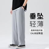 2025新款轻薄冰丝休闲裤裤子男学生运动直筒西装裤九分裤K213P19，男装西服套装，四季星座303A