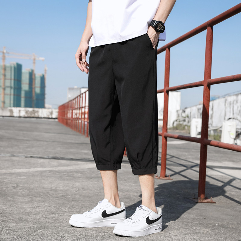 七分裤男士短裤夏季冰丝潮流直筒大码运动休闲八分中裤子K970P1,男装牛仔裤,四季星座303A