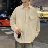 JK2025春秋男装外套夹克衫长袖衬衫工装衬衣日系秋装常规30加绒40，男装夹克，四季星座303A