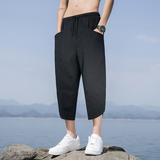 棉麻七分裤男夏薄款亚麻马裤休闲沙滩裤子男裤短裤K88P23，男装牛仔裤，四季星座303A