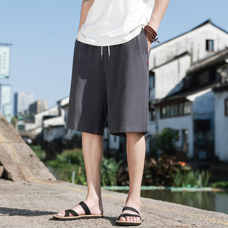 居家裤沙滩裤学生短裤大裤衩风新中式棉麻亚麻休闲裤子K600,男装牛仔裤,四季星座303A