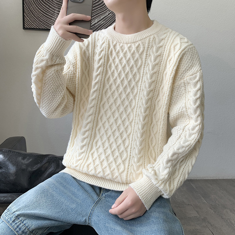 MY8267毛衣男冬季宽松慵懒高级感男生线衣美式休闲男常规37加绒47,男装针织衫/毛衣,四季星座303A