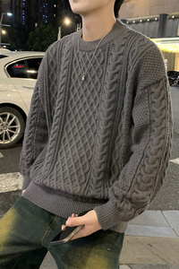MY8267男士毛衣秋冬季潮流针织衫青少年学生款加绒常规37加绒47图片