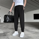 男韩版潮流休闲宽松直筒阔腿裤春夏季薄款百搭哈伦九分裤X31P25，男装休闲裤，四季星座303A