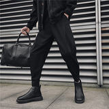 潮男装秋冬休闲裤九分裤束脚裤社会精神小伙西裤子哈伦K449P25，男装西裤，四季星座303A