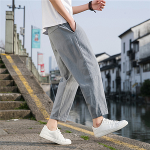 2025春夏休闲裤子男百搭棉麻宽松亚麻裤韩版潮流长裤直筒K22P25图片