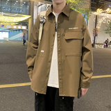 JK2025春秋男装外套夹克衫长袖衬衫工装衬衣日系秋装常规30加绒40，男装夹克，四季星座303A