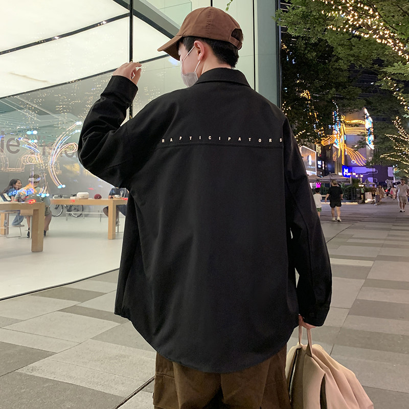 jk2025夹克外套男秋冬加绒加厚上衣服衬衫长袖衬衣潮牌青少年工装,男装夹克,四季星座303A