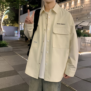 JK2025春秋男装外套夹克衫长袖衬衫工装衬衣日系秋装常规30加绒40图片
