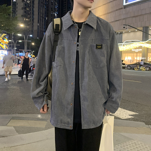 灯芯绒衬衫男秋冬加绒加厚宽松美式潮流外套JK2022常规30加绒40图片