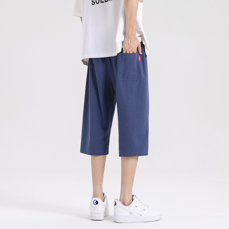 新中式亚麻裤子夏季男士短裤棉麻休闲裤风七分裤中裤马裤K918，男装牛仔裤，四季星座303A