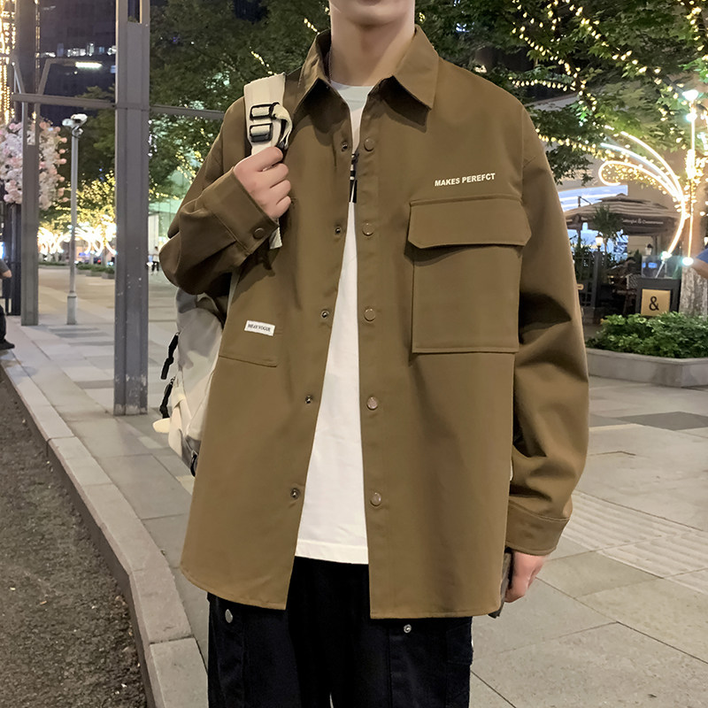 JK2025男士外套衬衫长袖衬衣春秋冬装夹克工装上衣服常规30加厚40,男装夹克,四季星座303A