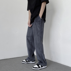 K43春秋薄款潮复古hiphop灯芯绒休闲裤男女宽松情侣运动长裤P18图片