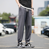 k800亚麻裤男夏季潮流冰丝棉麻裤男士九分透气宽松直筒休闲长裤子，男装休闲裤，四季星座303A