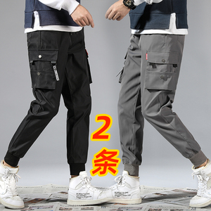 春秋季男休闲哈伦裤运动束脚裤子男9分裤修身潮 K602（单件P25），男装休闲裤，四季星座303A