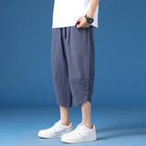 七分裤夏季薄款亚麻短裤宽松男裤子棉麻沙滩裤K88P23，男装牛仔裤，四季星座303A