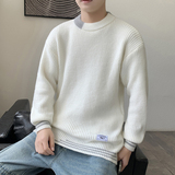 MY8267圆领针织毛衣男秋冬季宽松百搭打底衫休闲潮流常规37加绒47，男装T恤，四季星座303A