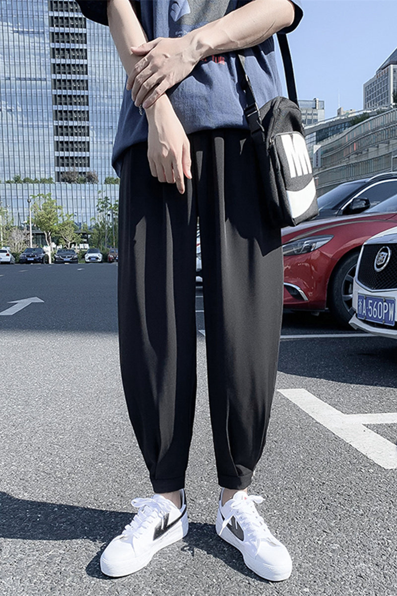 裤子男韩版潮流休闲宽松直筒阔腿裤春夏季薄款百搭哈伦九分裤K91,男装休闲裤,四季星座303A