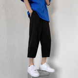 七分裤男夏季薄款冰丝宽松大码运动休闲短裤高街ins潮流K970P17，男装牛仔裤，四季星座303A